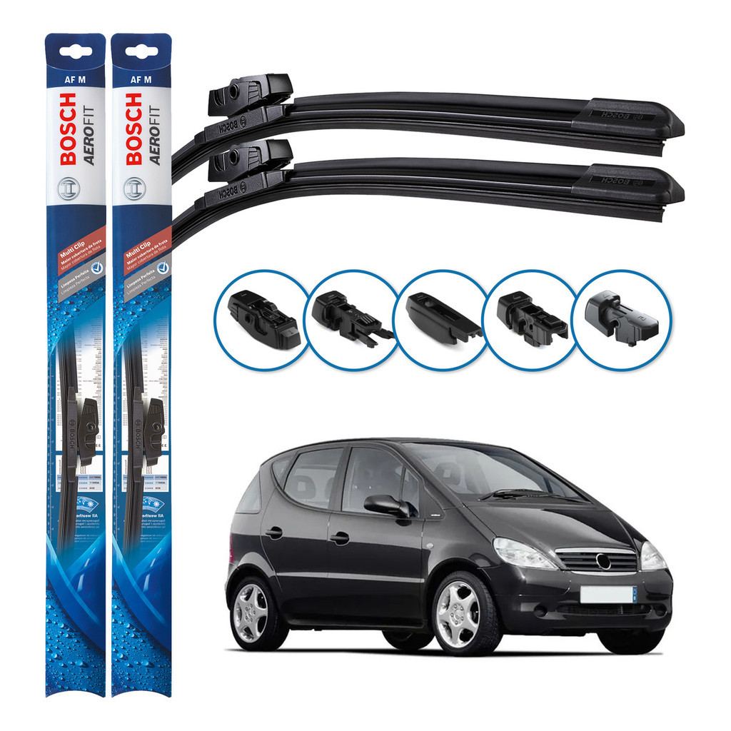 Par de Palhetas Limpador Parabrisa Multiclip Original Bosch Mercedes-Benz Classe A 2001 A 2012