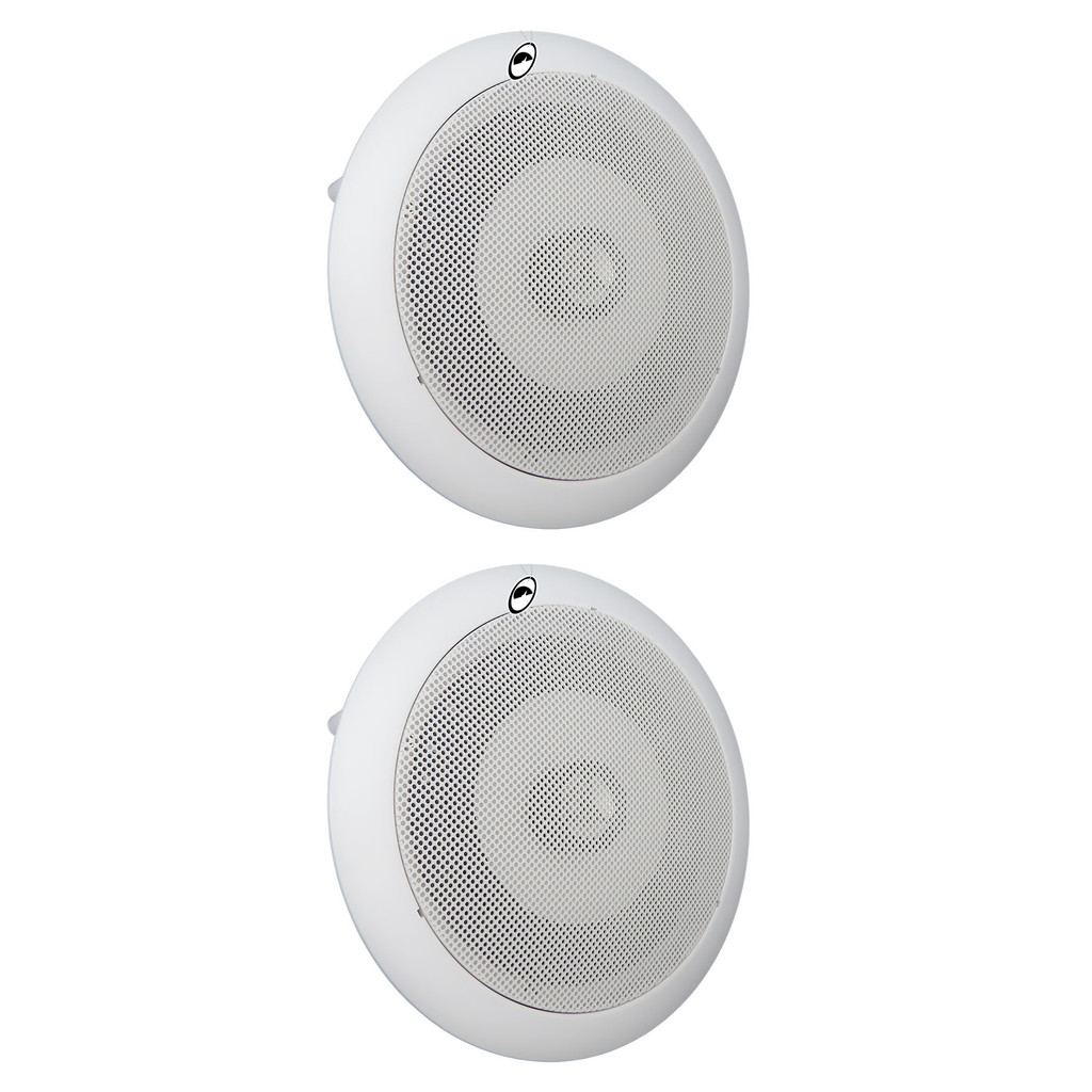 Kit 2 Arandela de Teto Plastico Redonda Fiamon com Alto Falante 6" 50W RMS 8 Ohms