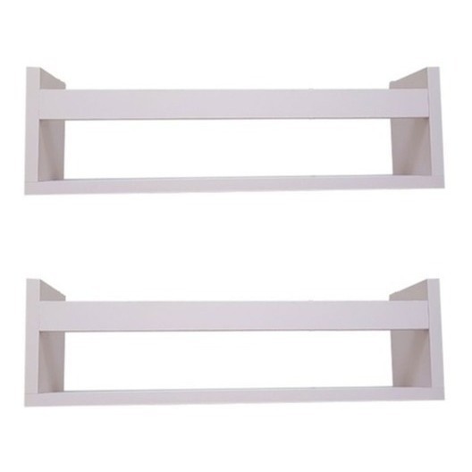 Kit 2 Prateleira 30cm Branco Para Livro Revista Infantil