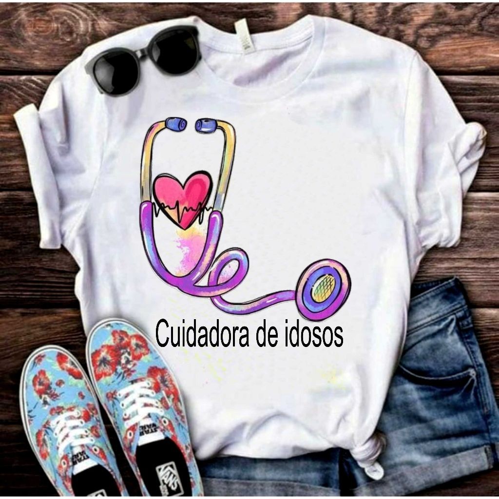 Camisa Camiseta Blusa T-shirt Cuidadora 02 em Oferta na Shopee