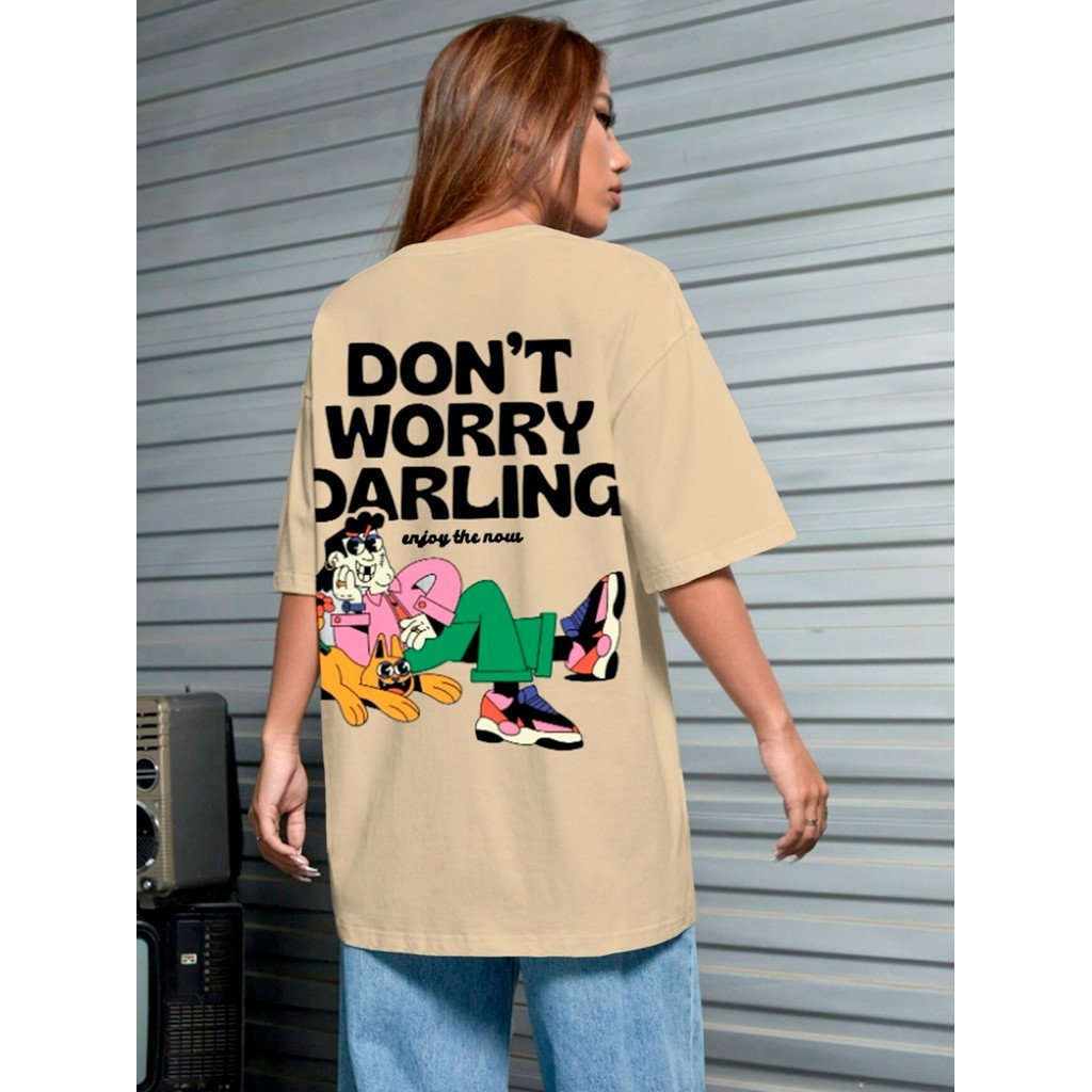 Camiseta Oversized Feminina Estilosa Larga Confortável Camista Old School Blusa T-Shirt Estampada