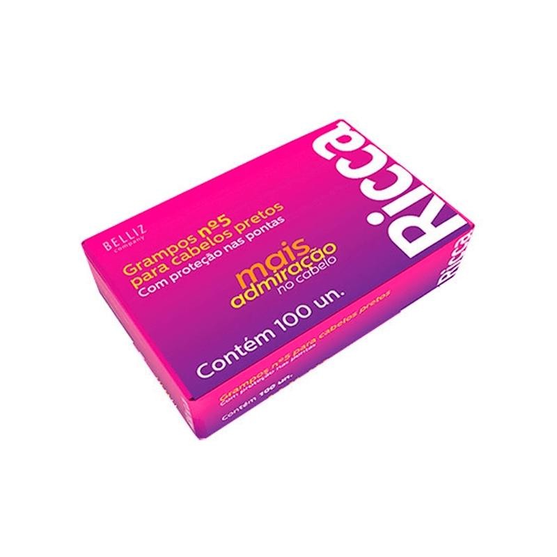 Grampos Para Cabelos Pretos Ricca N°5 100 Unidades em Oferta na Shopee