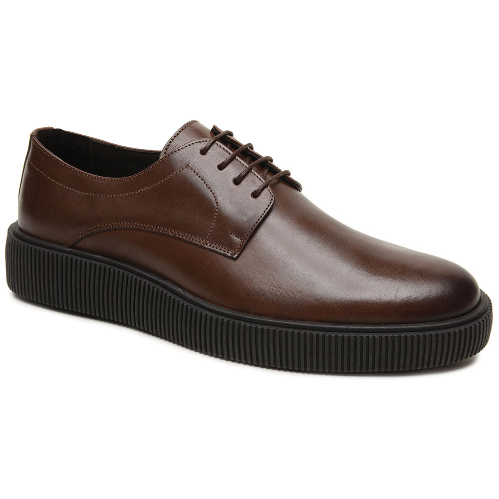 Sapato Mocassim em Couro Legitimo Masculino Derby Konna cor Café