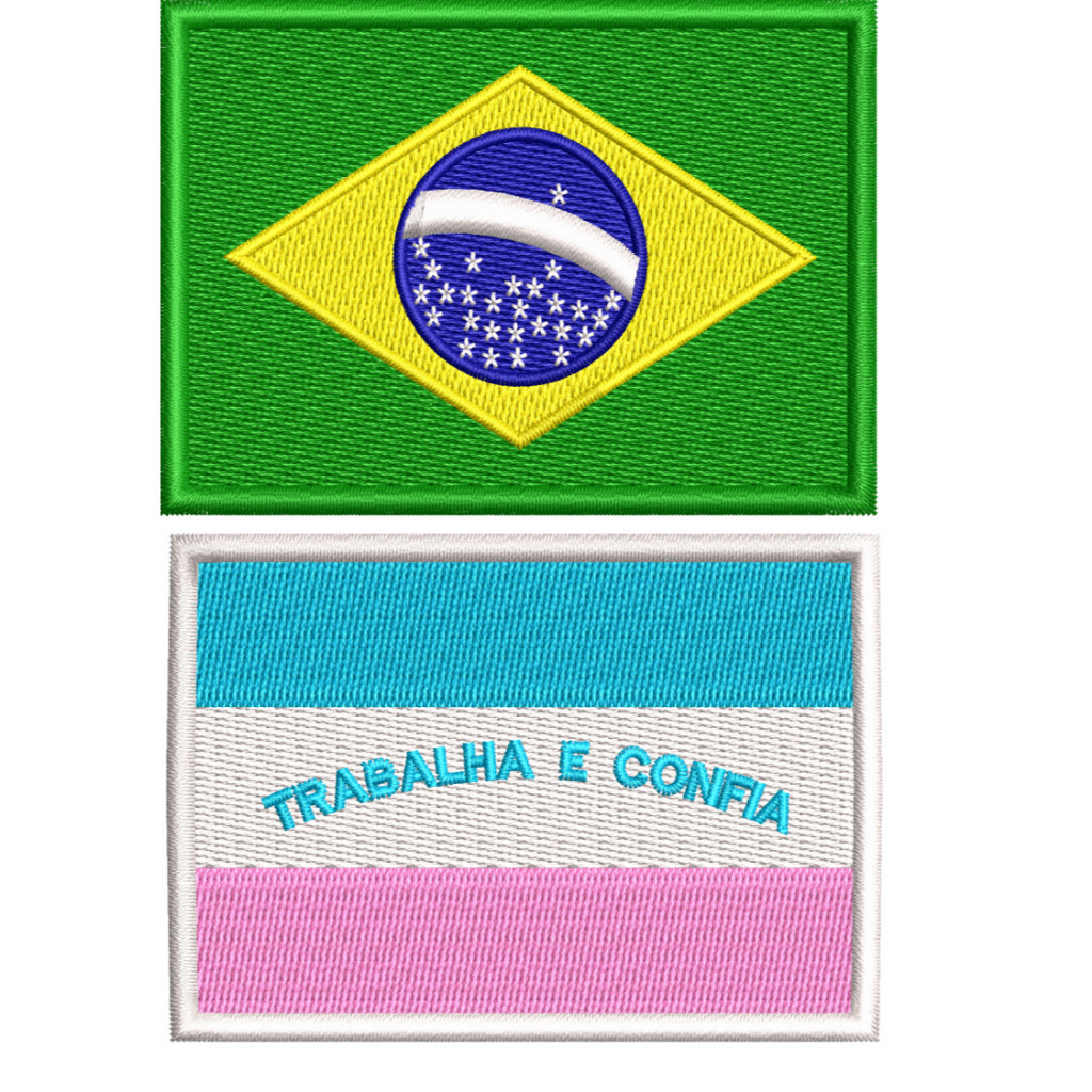 Bordado Kit 2pç Bandeira Brasil + Espirito Santo P/ Customizar Em Colete Ban107