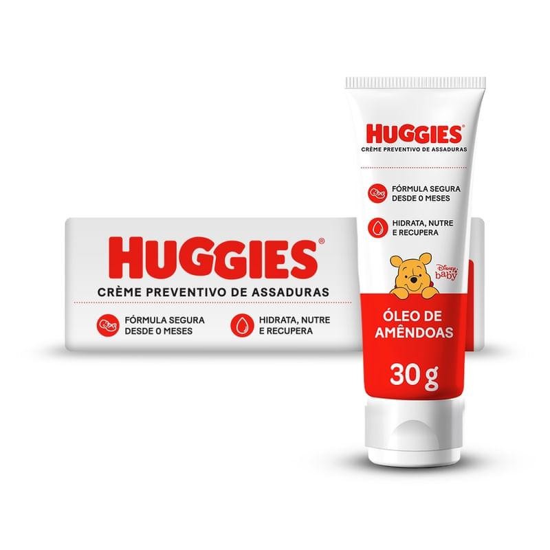 Creme Preventivo de Assaduras Huggies com Óleo de Amêndoas 30g em Oferta na Shopee