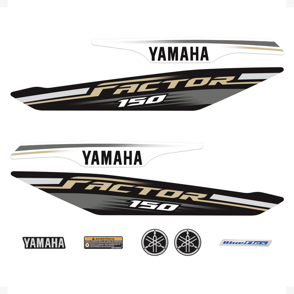 Adesivos Para Yamaha Factor 150 Flex 2019 2021 Moto Branca em Oferta na Shopee