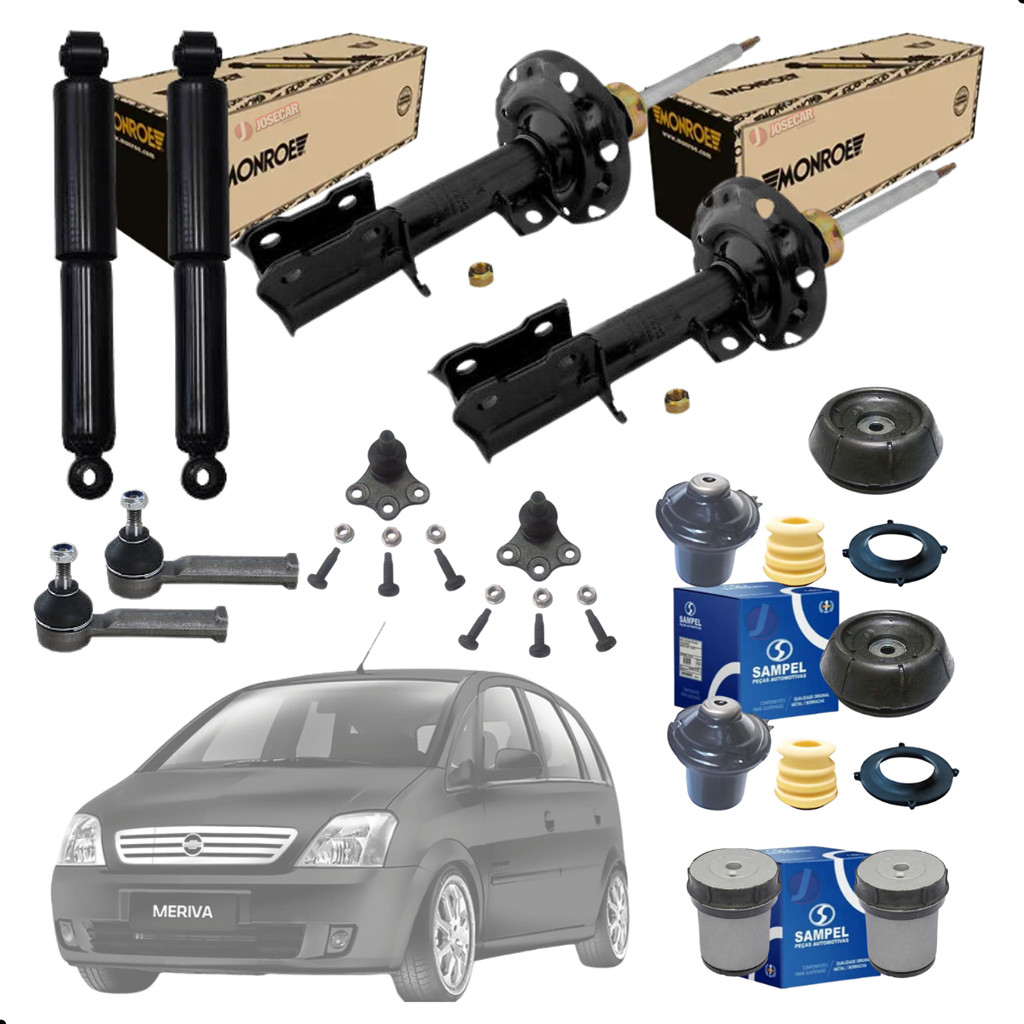 Amortecedor Meriva Daint/Tras Monroe+Kit Coxim+Bucha Eixo