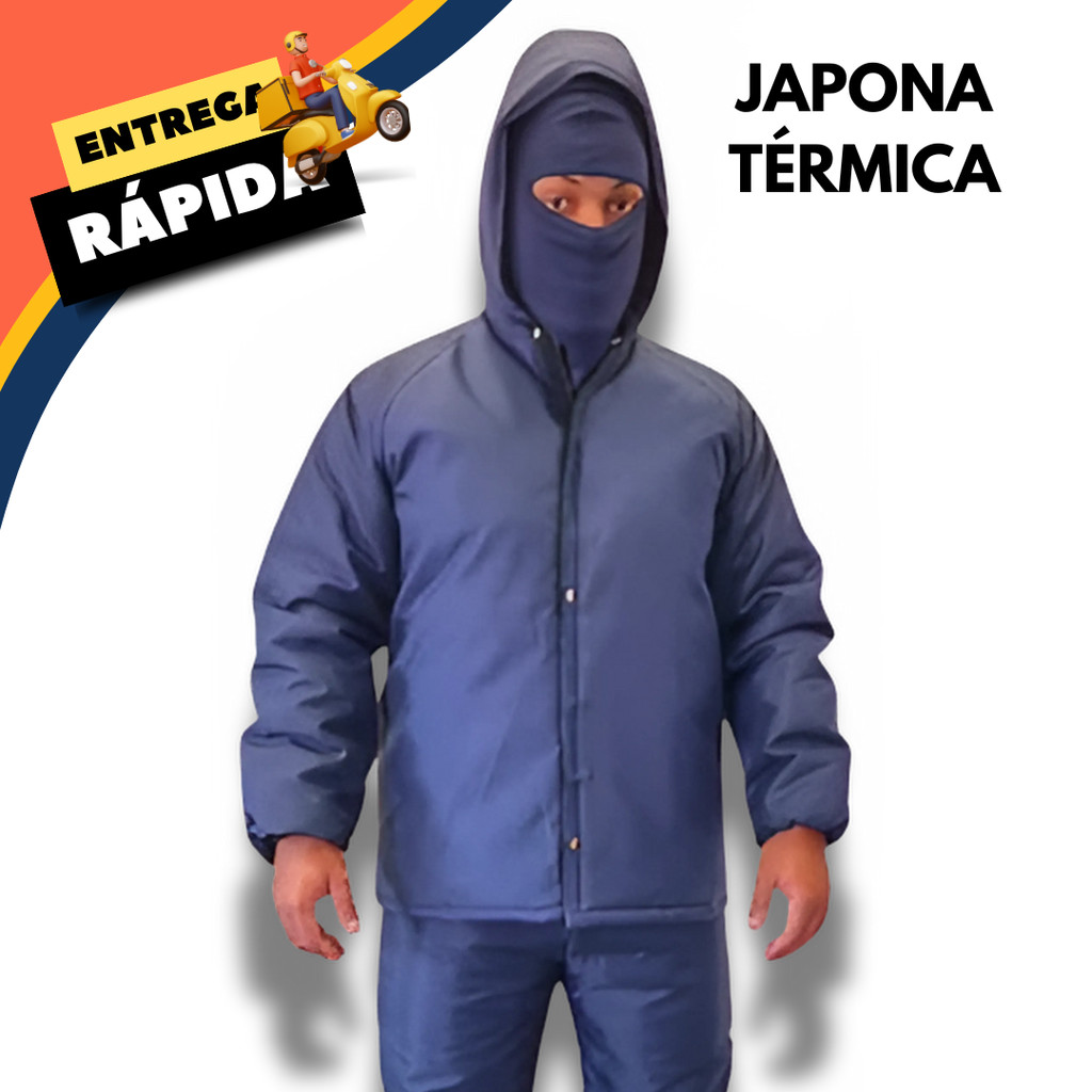 Jaqueta Termica ate -49° Com CA Japona Azul Camara Fria Motoqueiro Nylon
