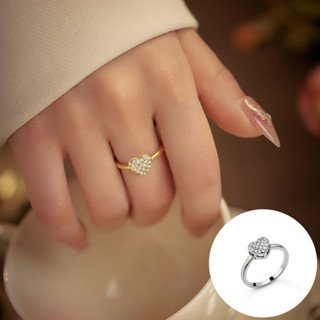 Anel coração zirconia luxo ouro prata diamantes diamantes amor anel em Oferta na Shopee