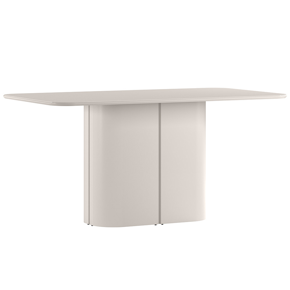 Mesa de Jantar 6 Lugares Retangular Tampo Vidro Verbena N01 Off White - Lyam Decor em Oferta na Shopee