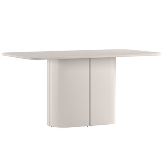 Mesa de Jantar 6 Lugares Retangular Tampo Vidro Verbena N01 Off White - Lyam Decor em Oferta na Shopee