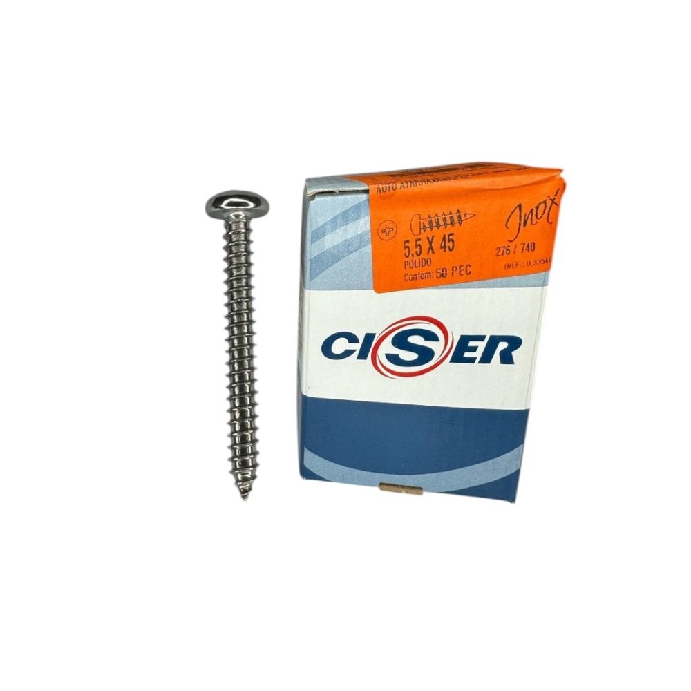 Parafuso Inox AAT Panela Phillips 5.5X45 Phillips Caixa 50 PCS