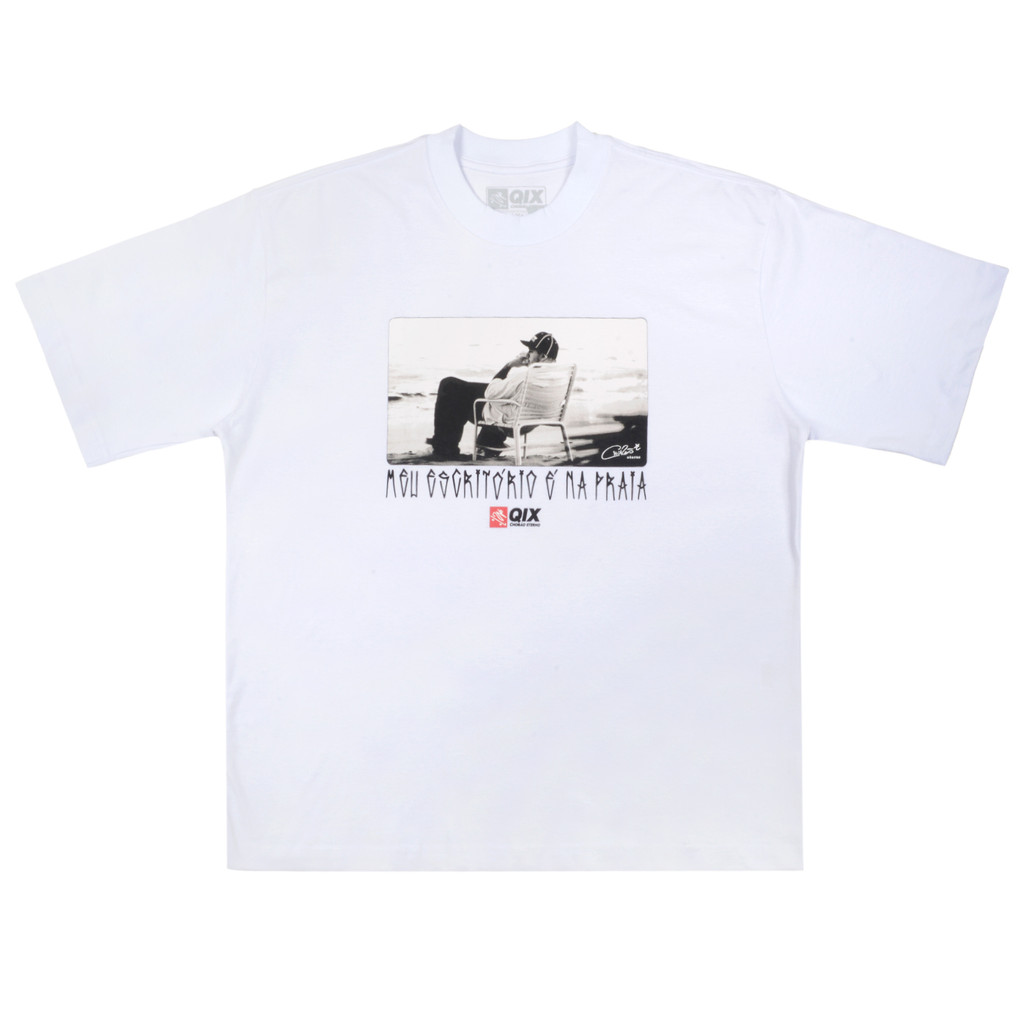 Imagem Camiseta Qix Meu Escritório Chorão Oversized Masculina Estampada