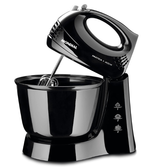 BATEDEIRA MONDIAL ULTRA TURBO 400W 3 VELOCIDADES 220V Preto
