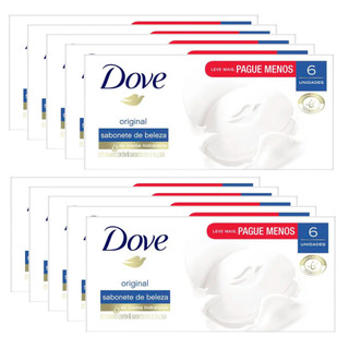 Kit Sabonete Em Barra Dove Original Branco 90g 6 Sabonetes - Com 10 Unidades em Oferta na Shopee