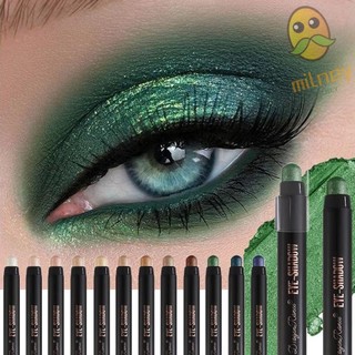 MILLNEY Eyeshadow Stick , Sombra Perolada De Cabeça Dupla Esfumaçada , Bling 12 Cores Caneta De Para Os Olhos Feminina