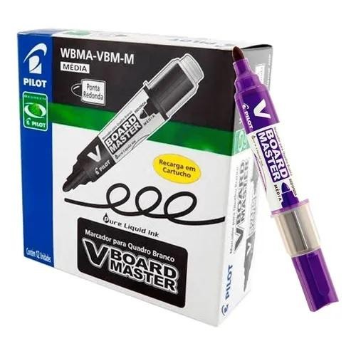 Caixa C/ 12 Pincel VIOLETA Quadro Branco Board Master Pilot