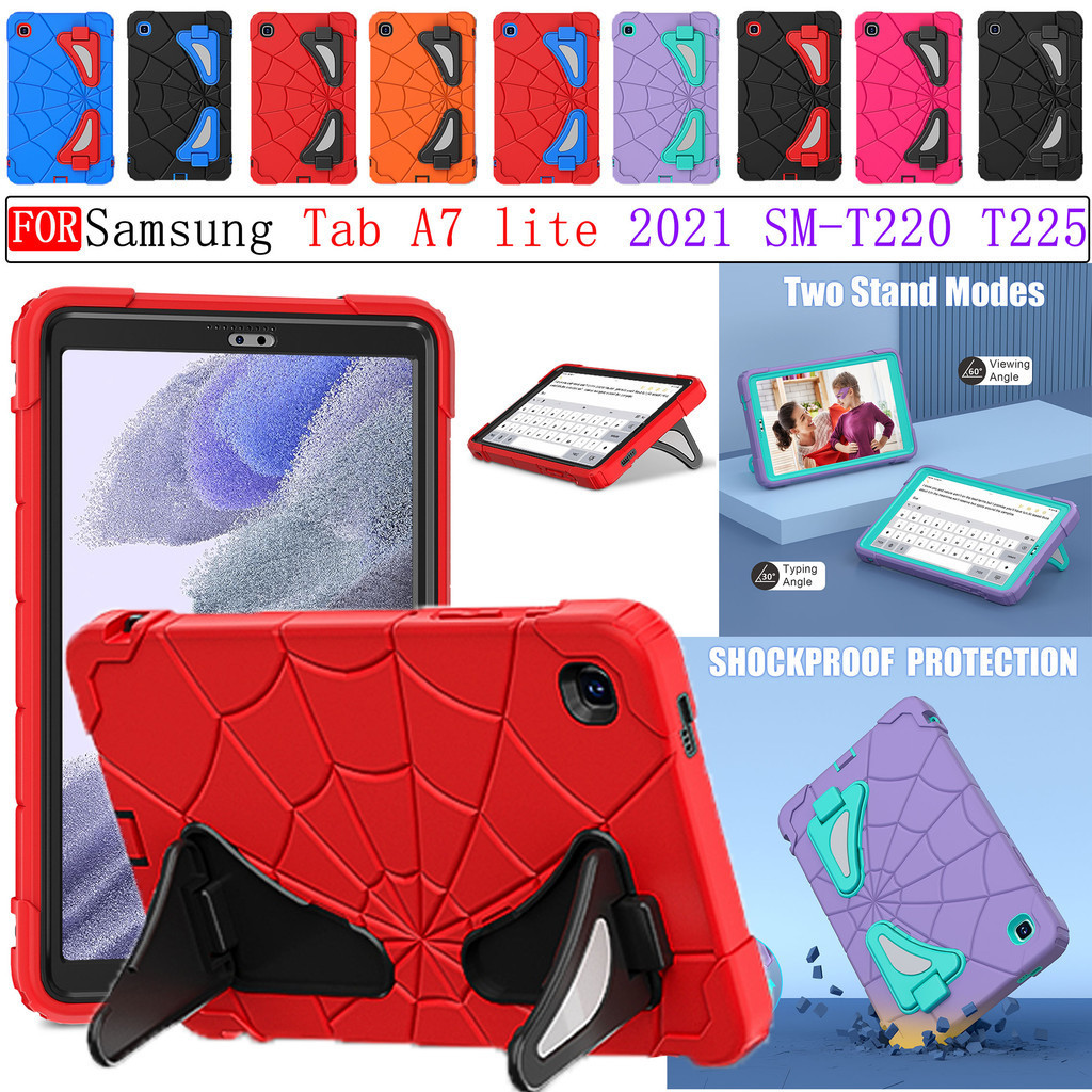 Para Samsung Galaxy Tab A7 lite 2021 SM-T220 T225 8.7 Polegadas Caixa À Prova De Choque Kids Safe PC Silicon Hybrid Spiderman Padrão Tablet Cover