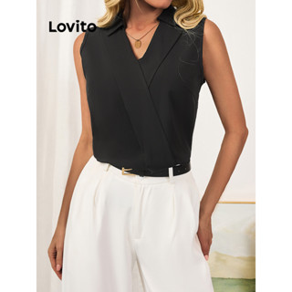 Lovito Elegante Camisa Feminina Lisa Alinhada LBL09062