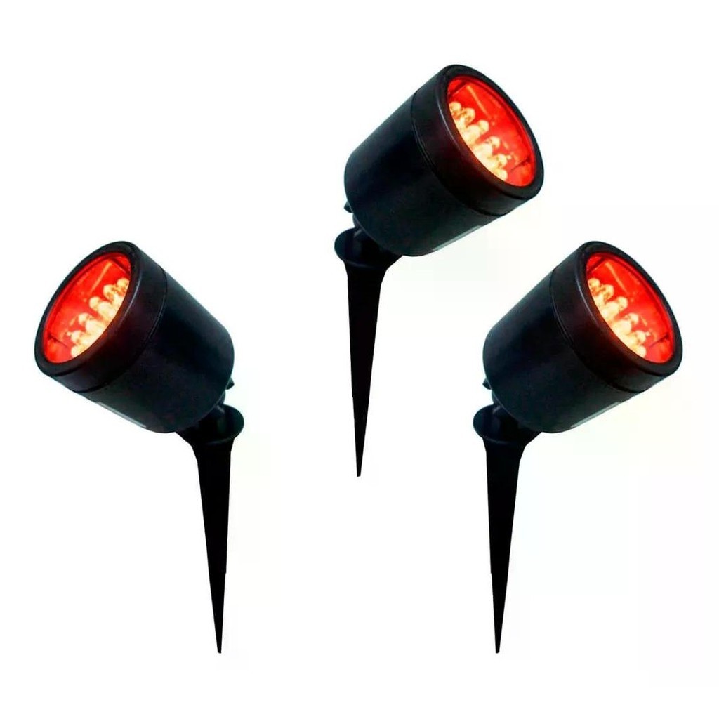3 Refletores Espeto de Jardim com 19 LEDs Âmbar - DNI 6109