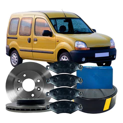 Jogo Disco + Pastilha Freio Dianteira Kangoo 2002 A 2007