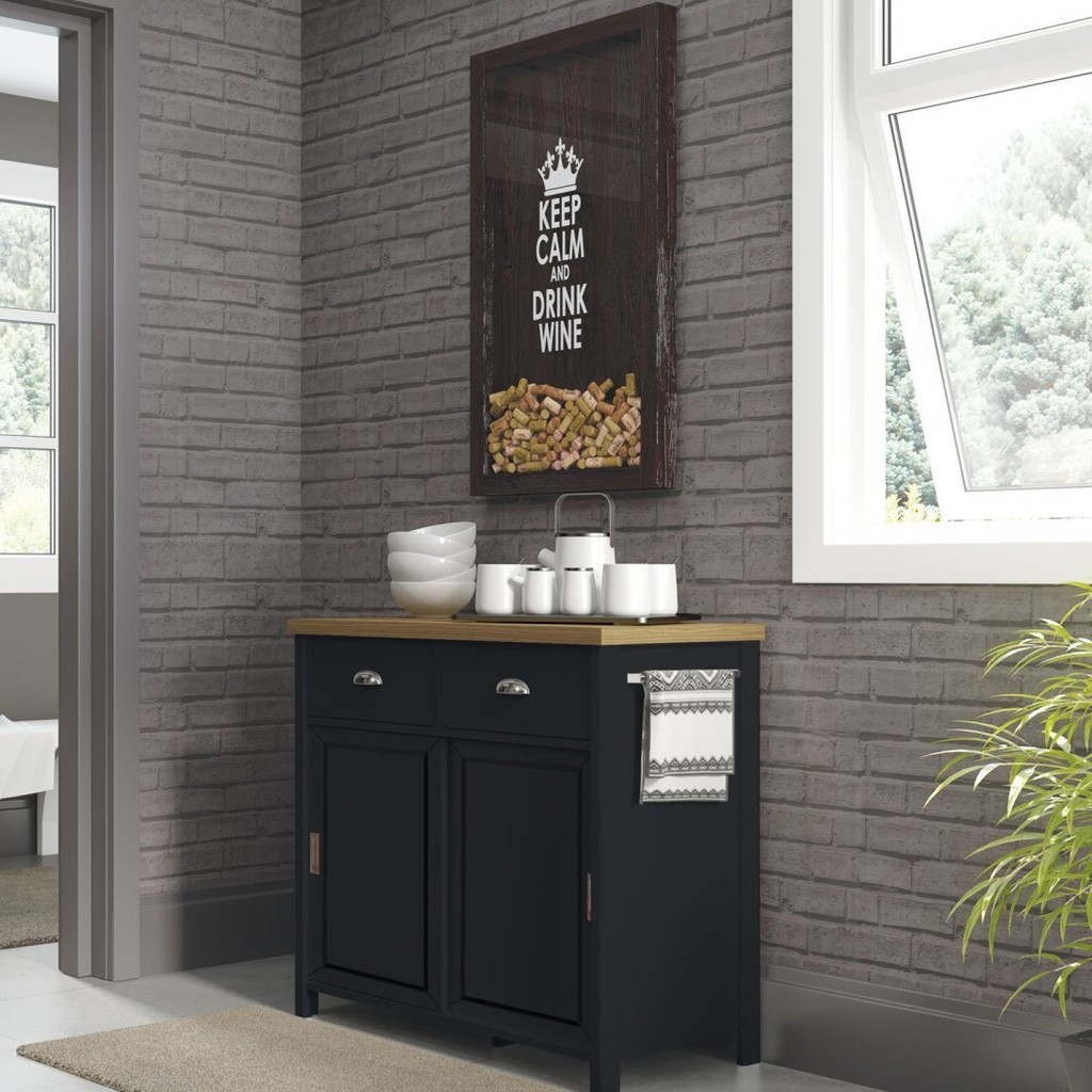 Aparador Chá 2 Portas de Correr 2 Gavetas Ba-145 Denver  Preto em Oferta na Shopee