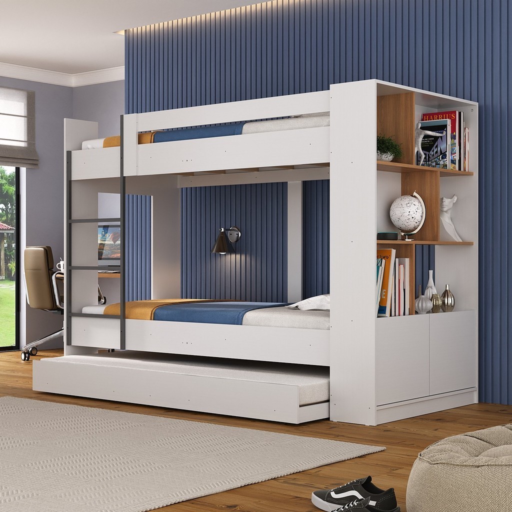 Treliche com Estante 2 Portas 6 Nichos Branco/Nogal em Oferta na Shopee