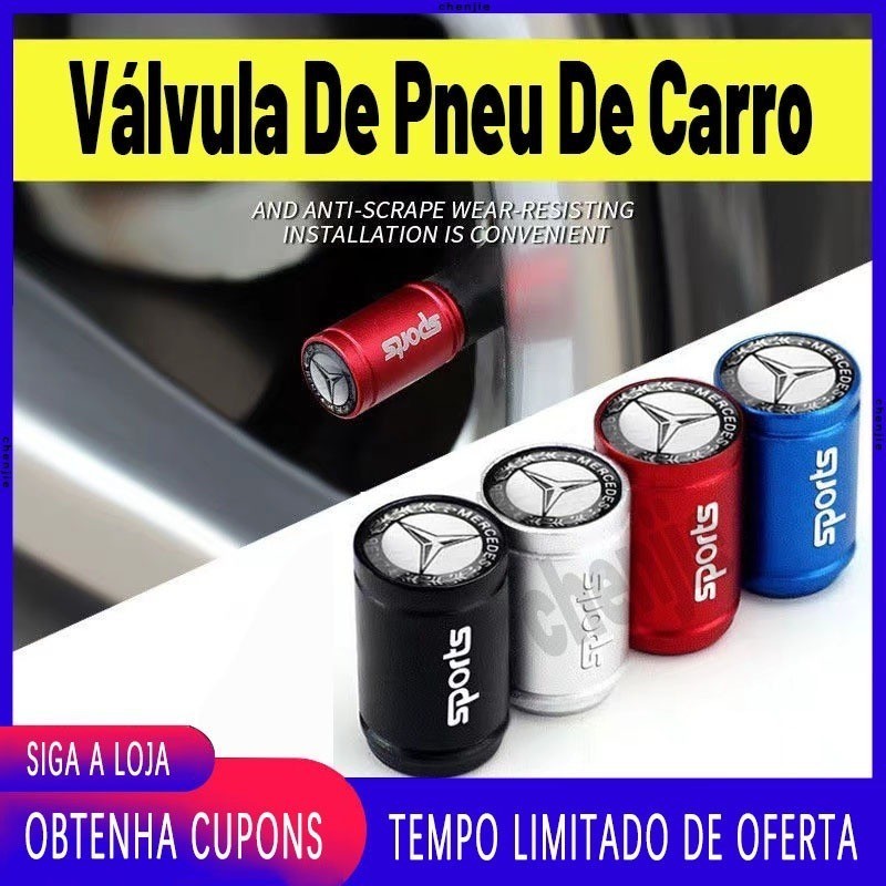 [Promo] Para Mercedes-Benz 4Pcs Válvula De Pneu De / Roda Poeira cap Tampão Da Válvula Do Pneu carro acessórios