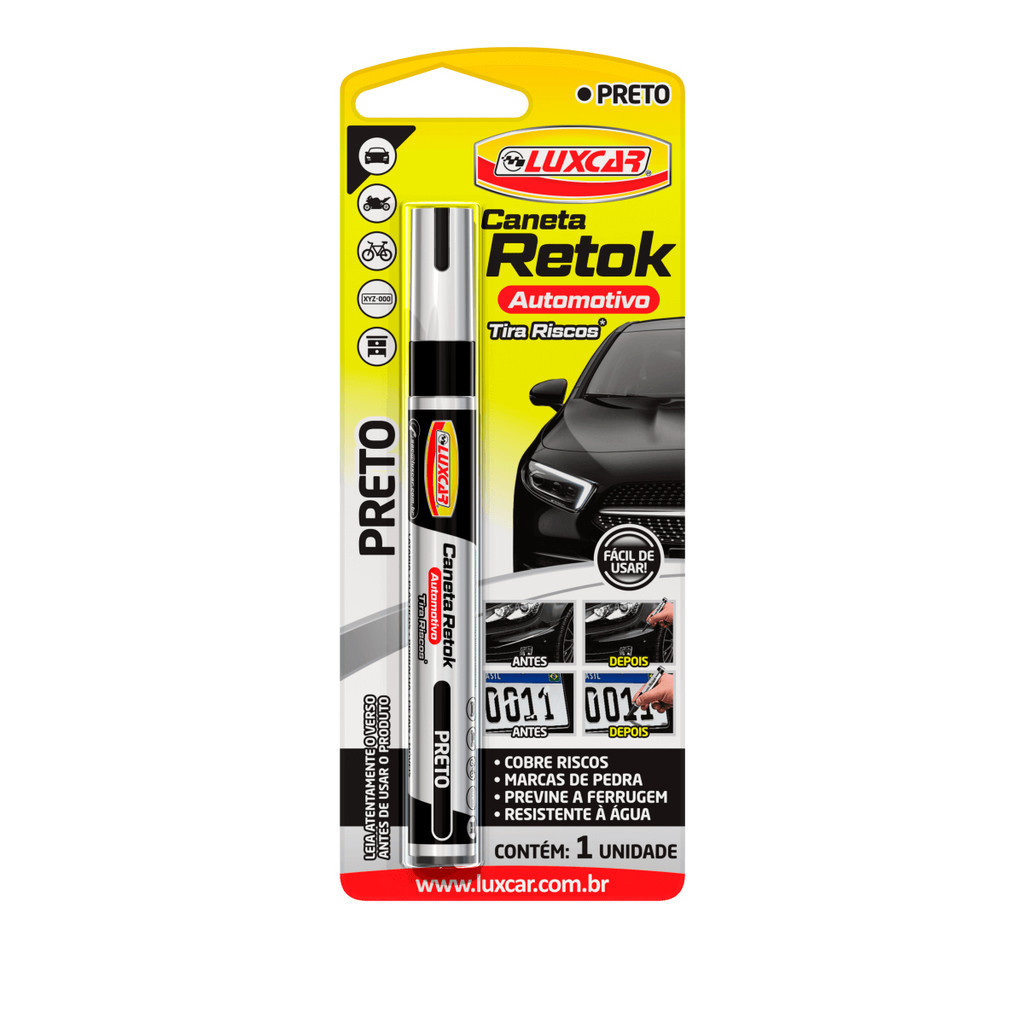 Caneta Pintura Retok Tira Riscos Retoque Permanente - Preto em Oferta na Shopee