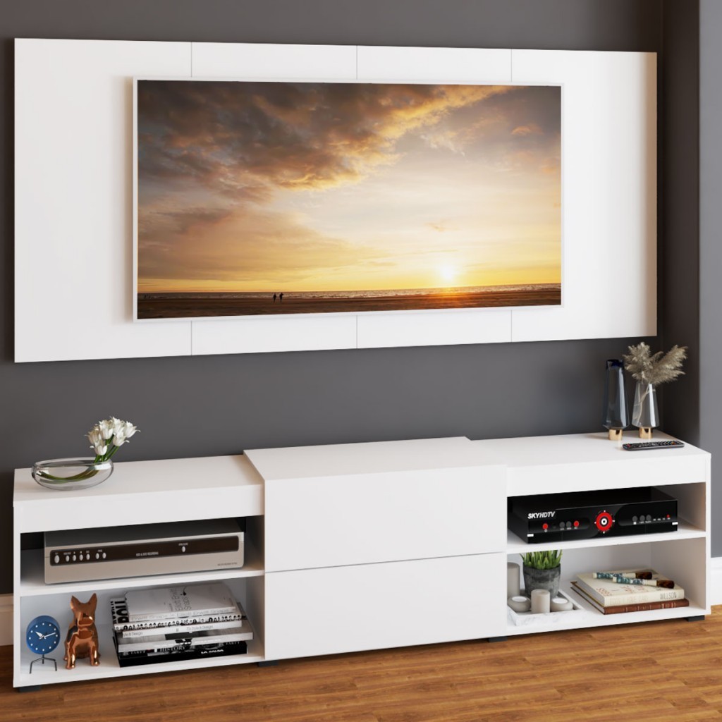 Rack com Painel para TV até 60 Polegadas Roma 1 Porta 2 Prateleiras - Home & Living