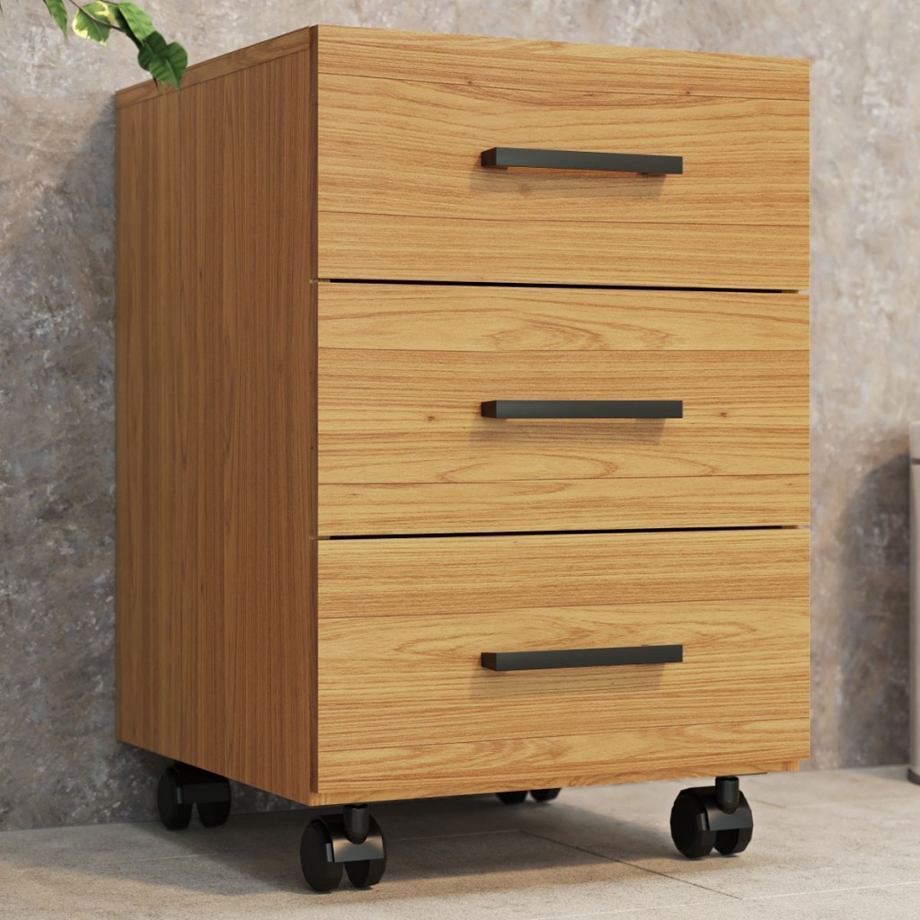 Gaveteiro 3 Gavetas 100% Mdf Industrial Concept Freijó - Panorama Móveis em Oferta na Shopee