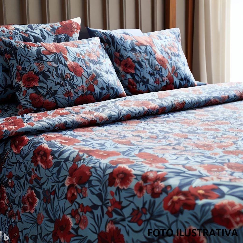 Kit Jogo De Lençol 3 Peças Queen Com Elásttico E 2 Fronhas ESTAMPADO 100% Poliéster/microfibra 180 FIOS em Oferta na Shopee