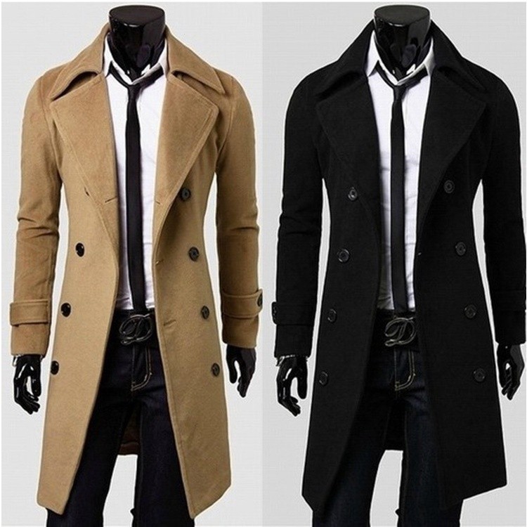 2022 Novo Casual Manga Longa Cor Sólida Masculino Casaco de Inverno Moda Botões Bolsos Lon...