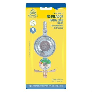 regulador para gas domestico 504/01 com manometro alianca em Oferta na Shopee