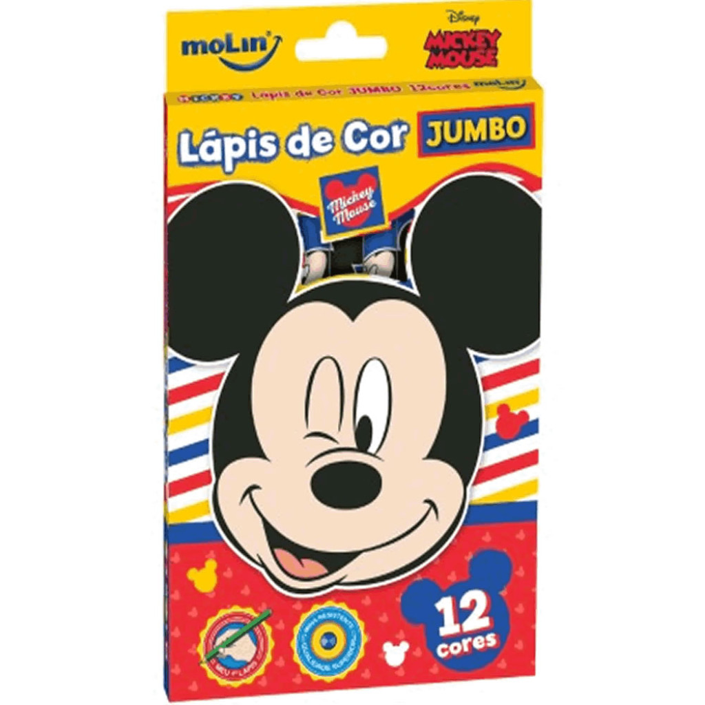 LAPIS COR JUMBO MICKEY C/12   MOLIN   22645