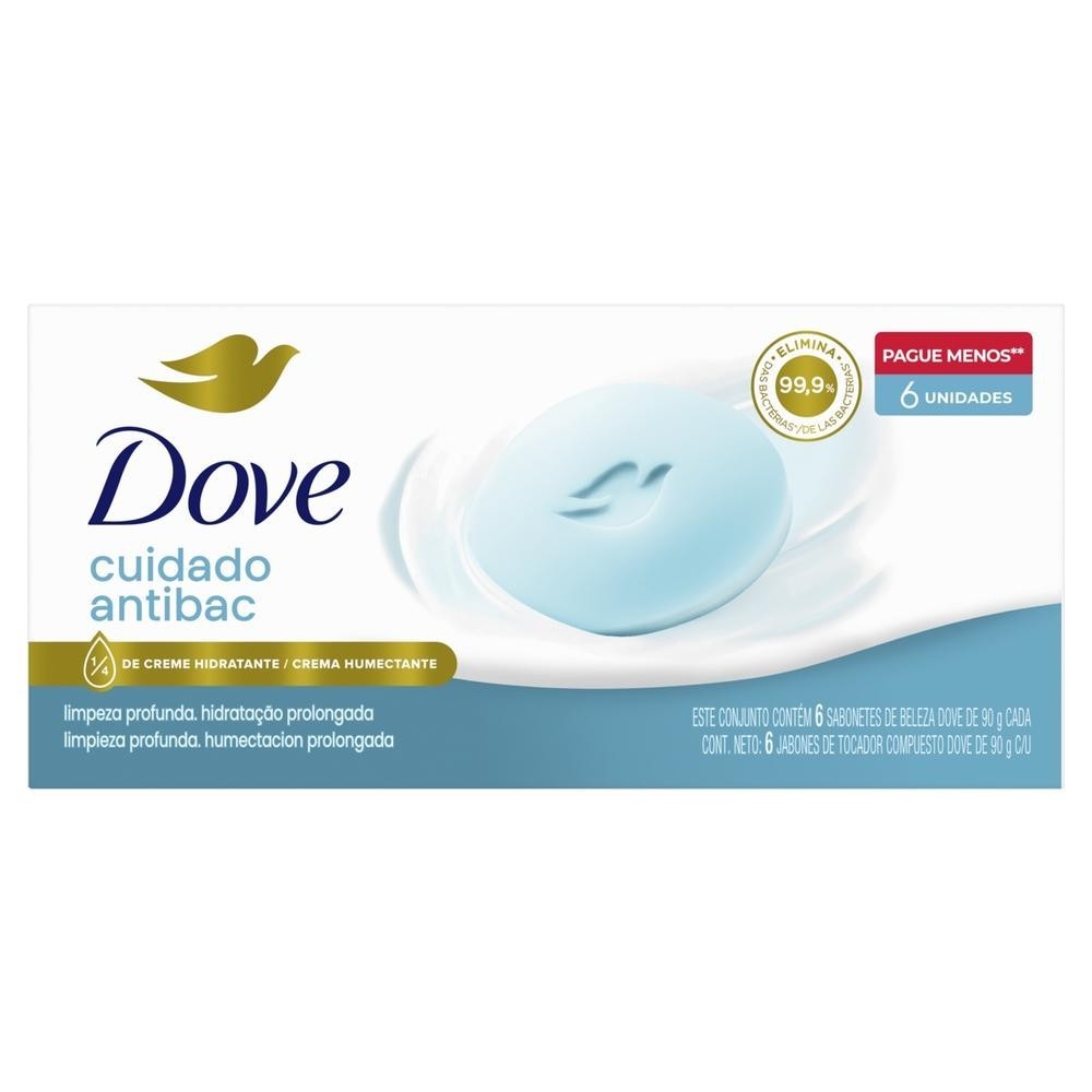 Kit Sabonete Barra Dove Cuida e Protege com 6 Unidades em Oferta na Shopee