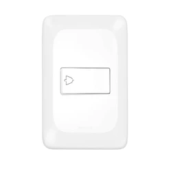 Conjunto Interruptor Pulsador Campainha 2A Pial PoP Com Suporte e Placa 4x2