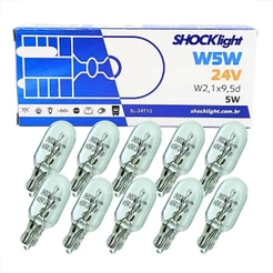 10 Lâmpadas Pingão T10 24v W2,1 X 9,5d Halogena 24 Volts Pingo 24v Caminhão Onibus Lanterna