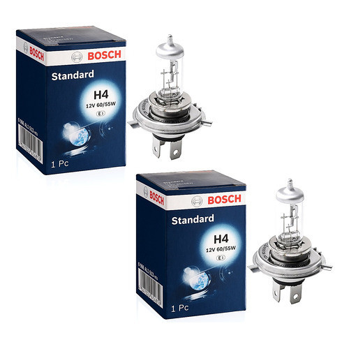 Par Lampada Farol Carro Luz Alta Baixa H4 12v 60w 55w Bosch