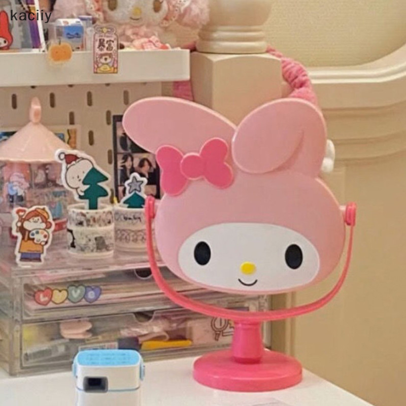 Kaciiiy Hello Kitty Pink Mirror Kawaii My Melody Cute Cartoon Folding Vanity Maquiagem Espelho Portátil De Aniversário Para Menina BR