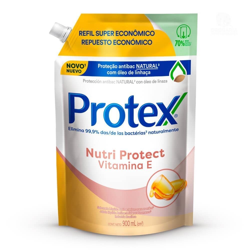 PROTEX SABONETE LÍQUIDO REFIL NUTRI PROTECT VITAMINA E COM 900ML em Oferta na Shopee