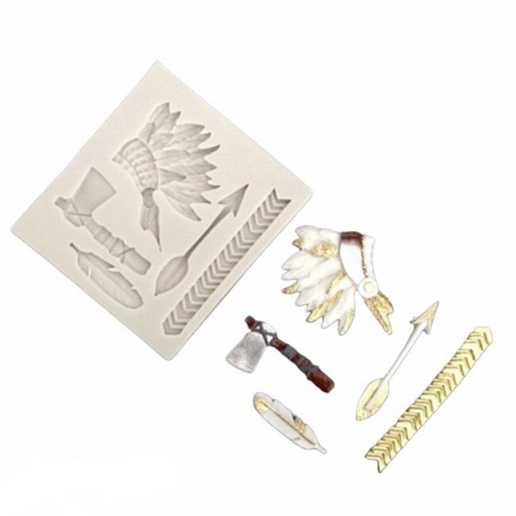 Molde De Silicone Índio, Tribo,arco E Flecha