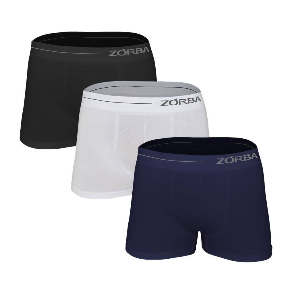 Kit 3 Cuecas Zorba Boxer Sem Costura 839 em Oferta na Shopee