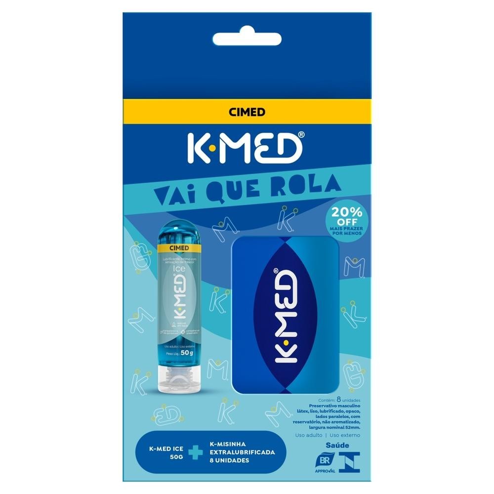 Kit Lubrificante K-med Ice 50G + Preservativo K-misinha  X 8 - Health