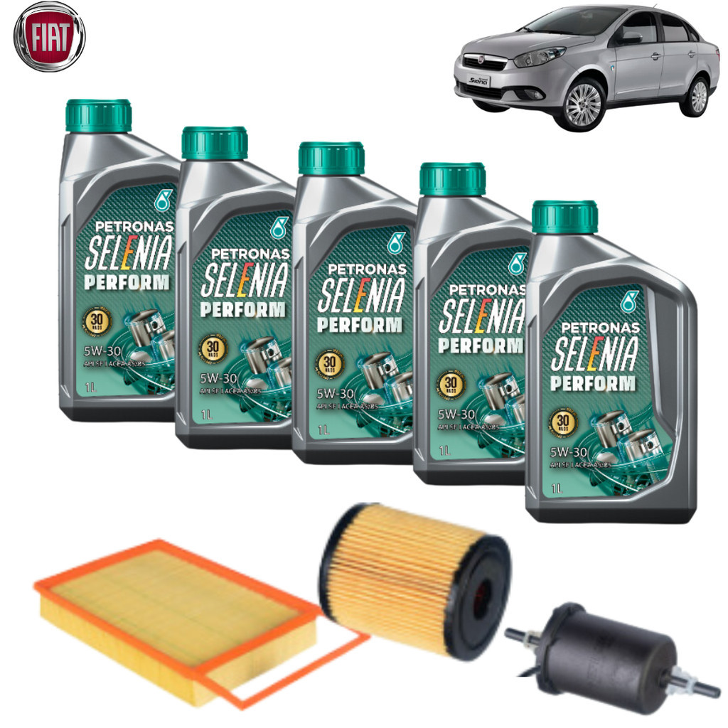KIT TROCA DE ÓLEO GRAN SIENA 1.6 e-Torq 5W30 + FILTROS (TA1505, TOE1502,FCFB001)