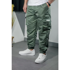 Calça Jogger Cargo Corta Vento Combat Masculina Verde Skate