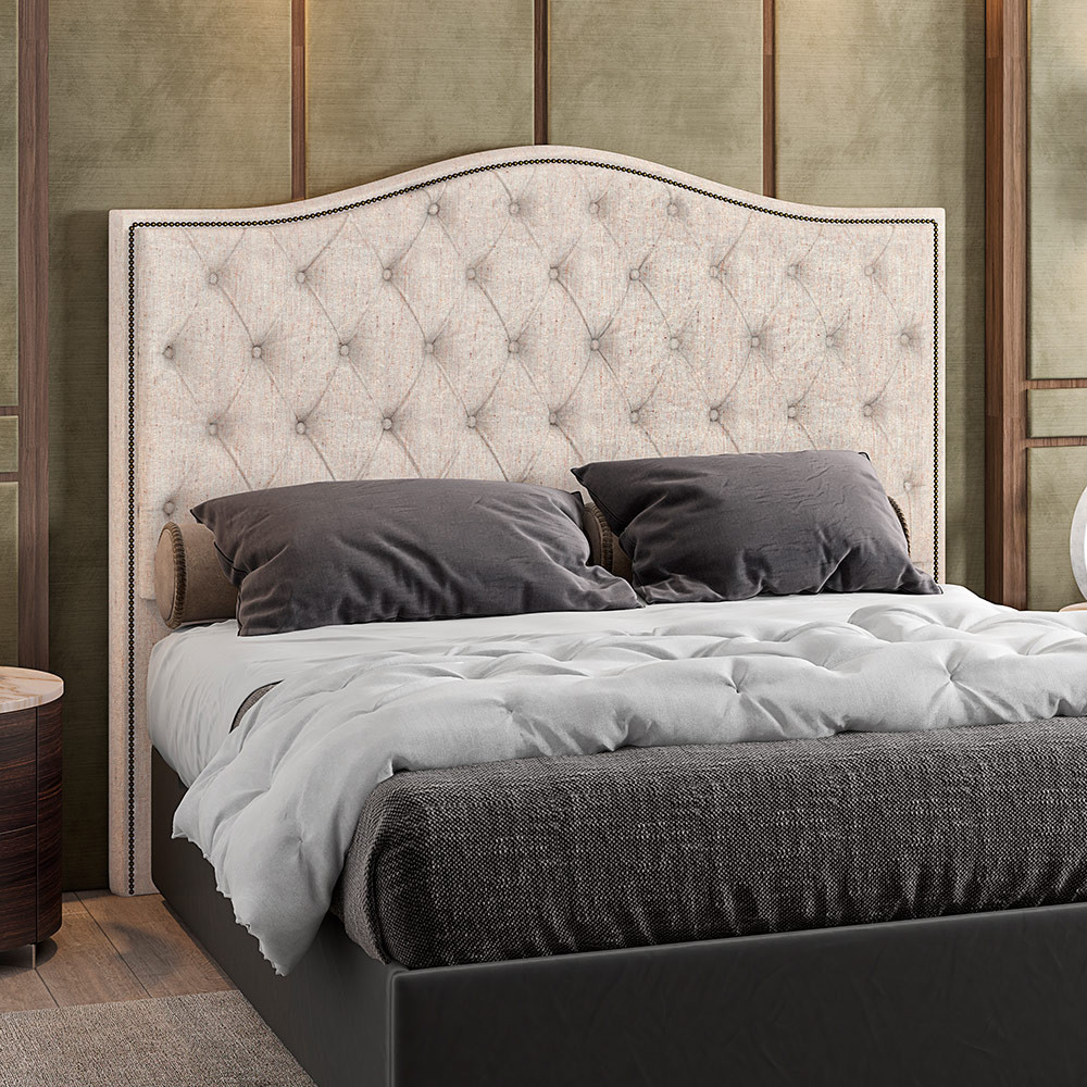 Cabeceira Cama Box Queen 160 cm P05 Grécia Linho Cru - Lyam Decor em Oferta na Shopee