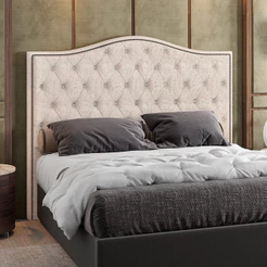 Cabeceira Cama Box Queen 160 cm P05 Grécia Linho Cru - Lyam Decor