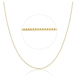 Corrente feminina veneziana fina 40cm Ouro amarelo 18k