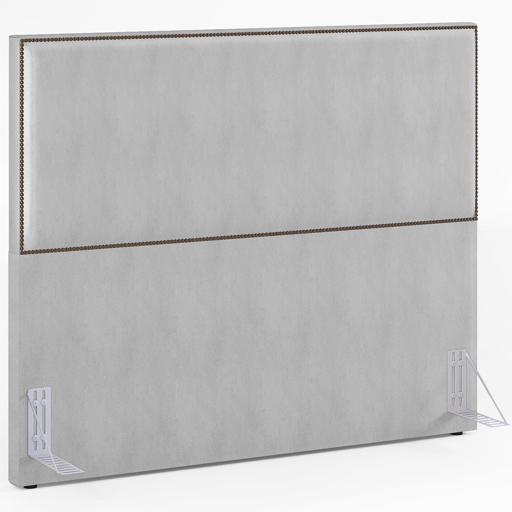 Cabeceira Cama Box Casal Queen Com Tachas 160 cm Vicenza L02 Linho Cinza - Lyam Decor - Home & Living